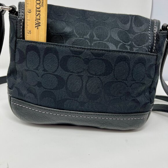 Coach  Crossbody & Wristlet Signature Fabric Leather Trim Black/black - Picture 8 of 14